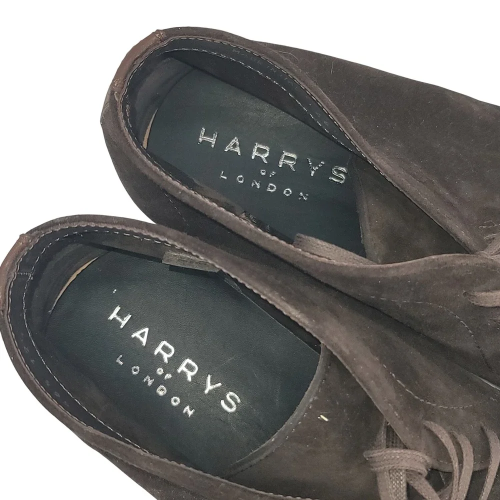 Harrys of London Mens 13 Brown Suede Chukka Desert Boots Vibram Italy Luxury